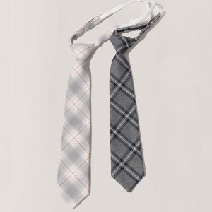 2PCS Elegant Checkered Polyester Neckties - Unisex Woven Plaid Pattern, Pre-Tied Adjustable for Easy Wear