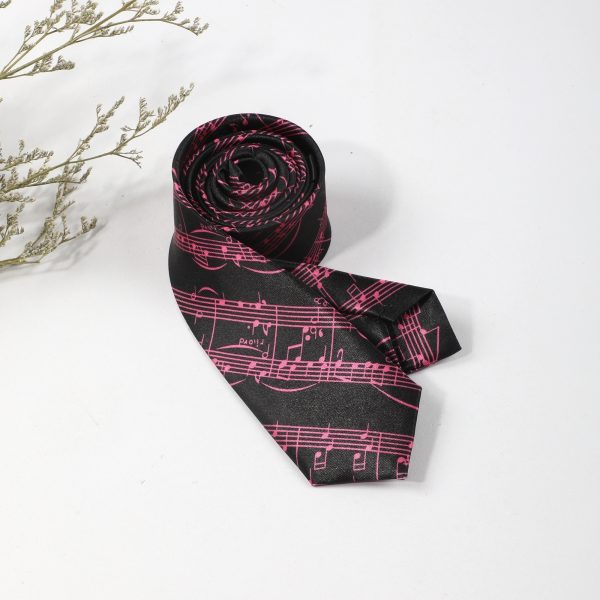 1PC Mens Fashion Tie - Musical Note Pattern - Stylish & Durable - Perfect for Parties & Occasions - Ideal Gift for Music Lovers