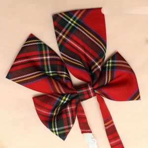 British Plaid Bowtie Classic Shirt Bow Bowtie JK Uniform Matching Adjustable Bow Tie For Women