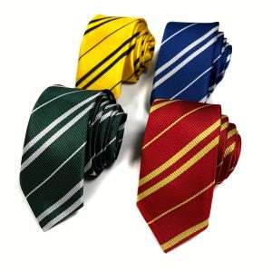 Striped Tie - Stylish Accessory for Men, Perfect for Student College Costume Parties, Adds Magic to Robes, Unisex - Ideal for Halloween Celebrations and Unique Christmas Gifts