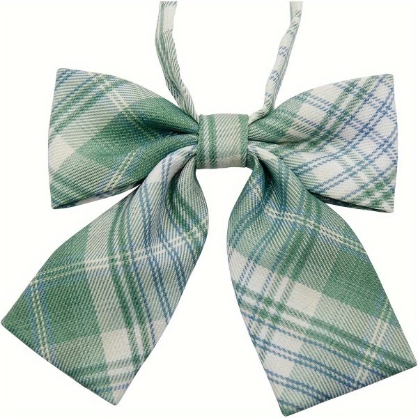 Classic Plaid Bow Bowtie Adjustable Pre Tied Bowtie Leisure Style Versatile JK Uniform Shirt Bowtie