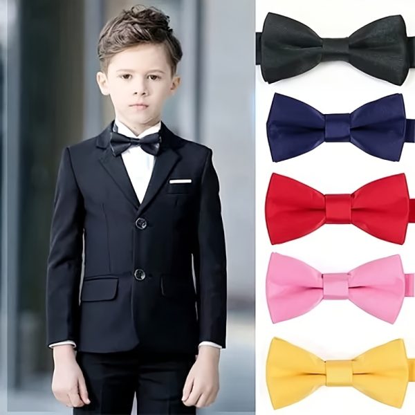 Plain Color Bow Tie For Boys, Primary School Performance Suit Dress Bow Ties