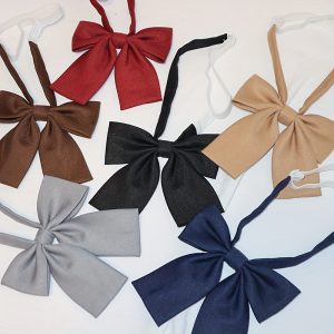 Teenager Student School Uniform Solid Bow Tie Sweet Women Casual Daily Preppy Style Suit Neck Accessories