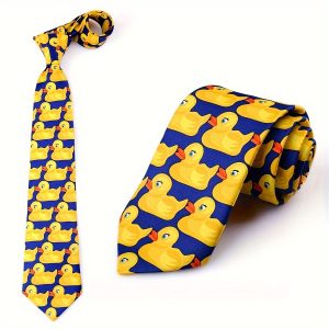 Cartoon Little Yellow Duck Tie, Men's Formal Wear Trendy Ties, Groomsmen Tie